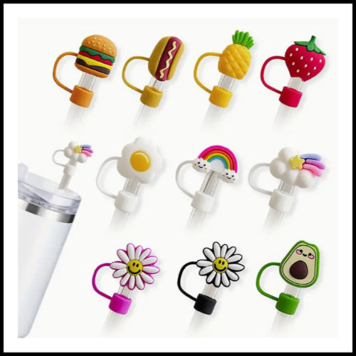 Silicone Straw Cap Accessory - Hot Dog