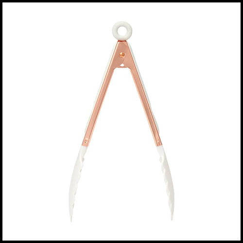 7" Copper/White Locking Tongs