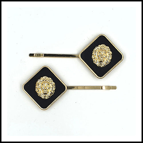 Square Lionhead Clips - Black