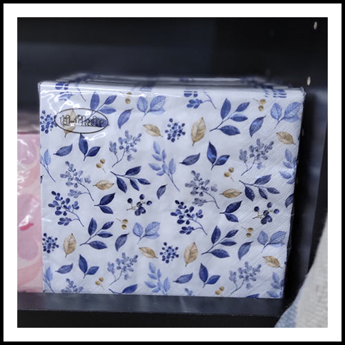 Blue Foliage Lunch Napkin 20pk