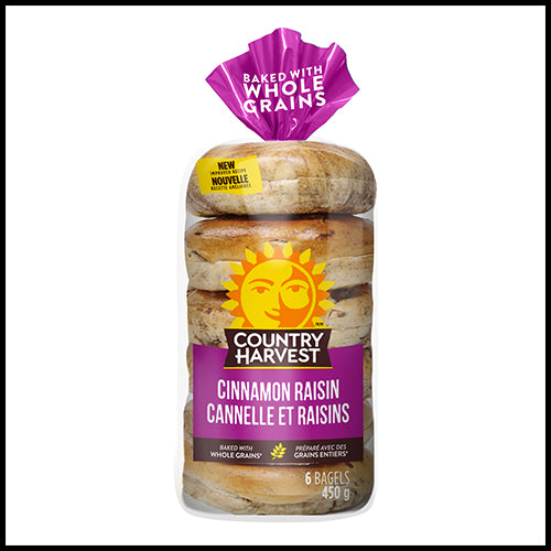 Country Harvest Bagels Cinnamon Raisin 6pk