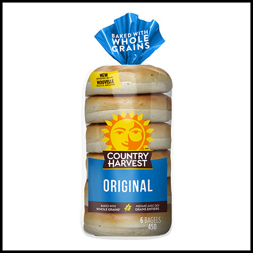 Country Harvest Bagels Original Plain 6pk