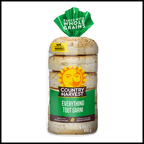 Country Harvest Bagels Everything 6pk