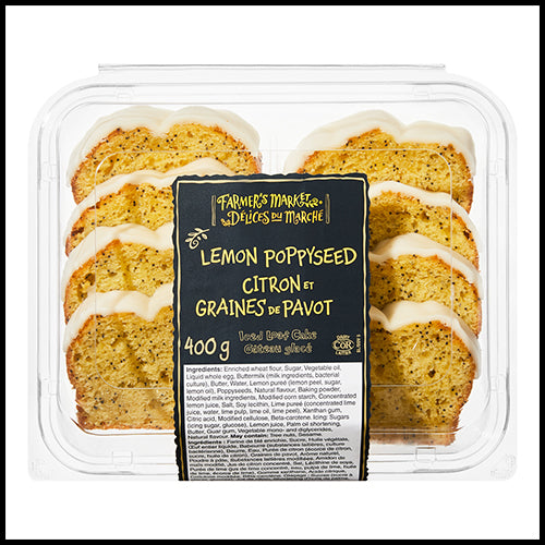 Farmers Market Loaf Cake Sliced Lemon Poppyseed Iced 8pk