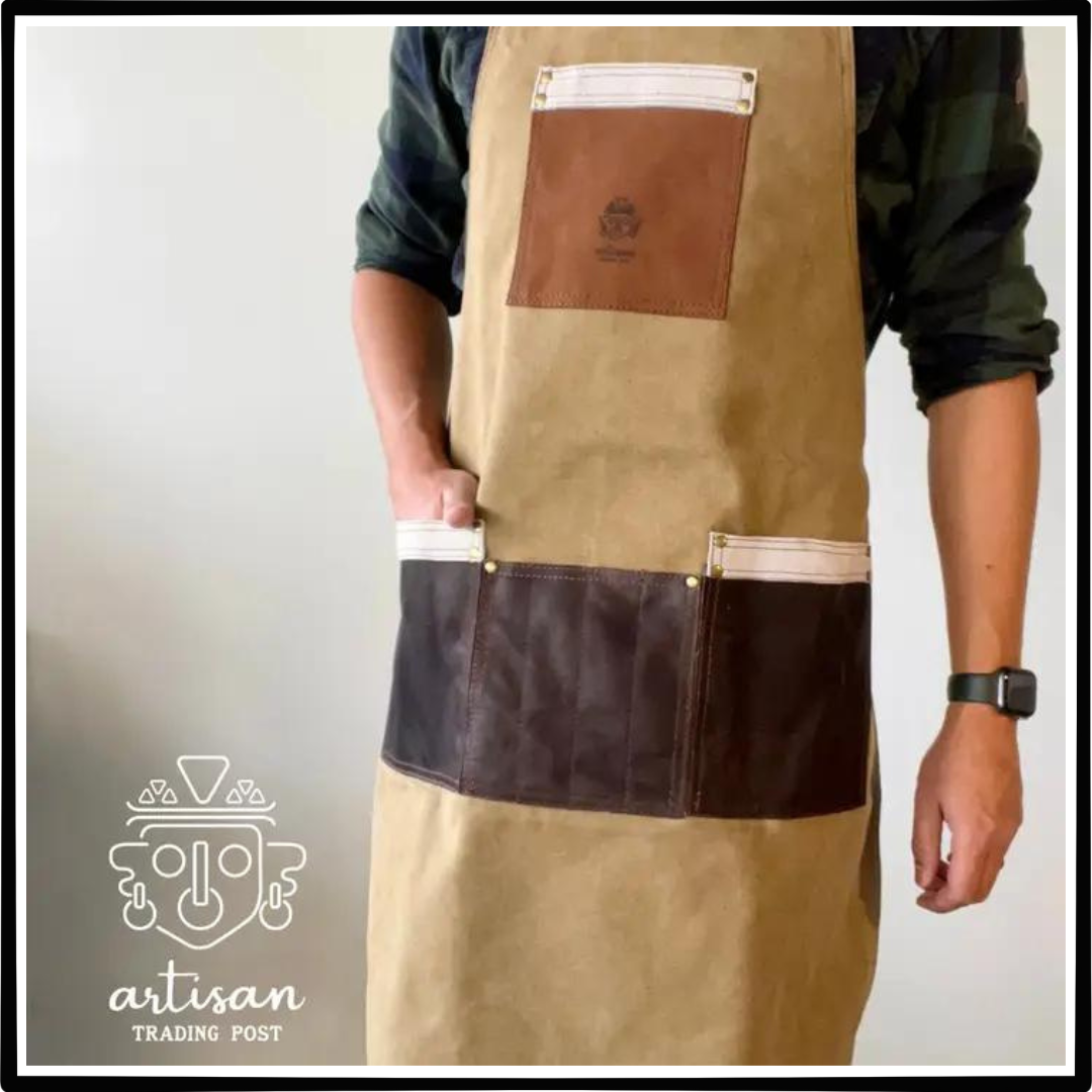 Artisan Apron - Chocolate Brown Leather