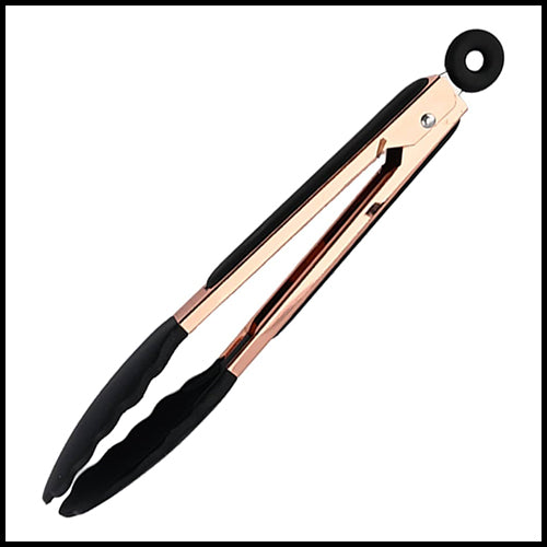 7" Copper/Black Locking Tongs