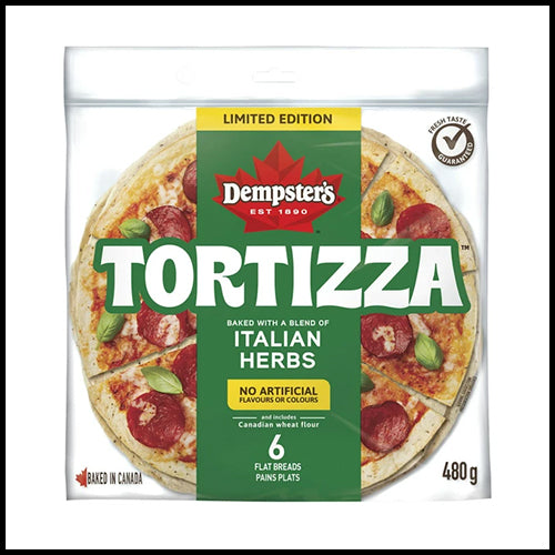 Dempster's Tortizza Flat Bread Italian Herbs 6pk 480g