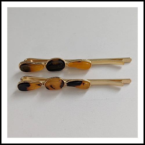 Geometric Tortoiseshell Clips