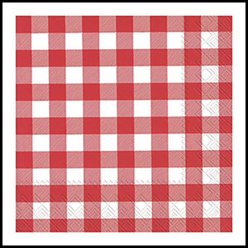 Buffalo Check Red and Black Cocktail Napkins 20pk