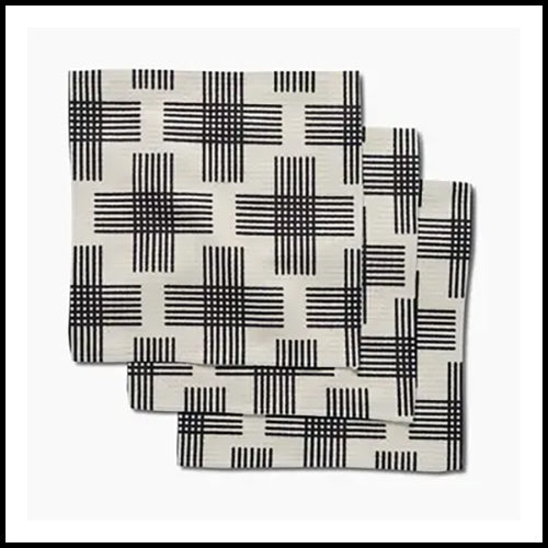 Geometry Cross Hatch Dishcloth Set of 3