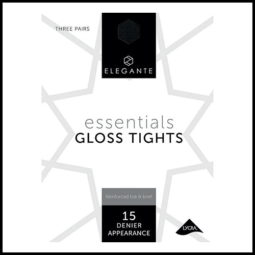 Elegante Essential Gloss 15D Bronze Glow Nylons Size Medium - 3 pairs