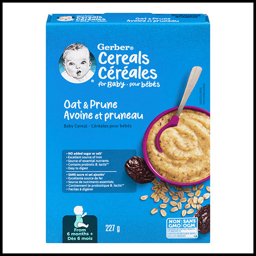 Gerber Oat and Prune Baby Cereal 227g