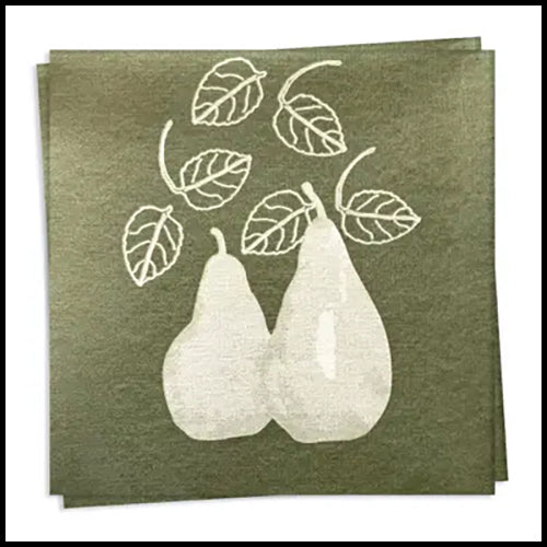 Francoise Paviot Green Pear Dinner Napkin 20pk