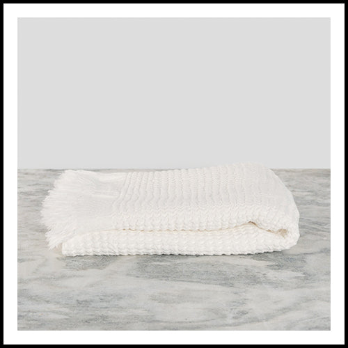 Wave Hand Towel  White