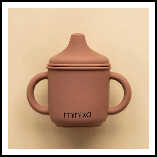 MINIKA Silicone Sippy with Lid - Cacao