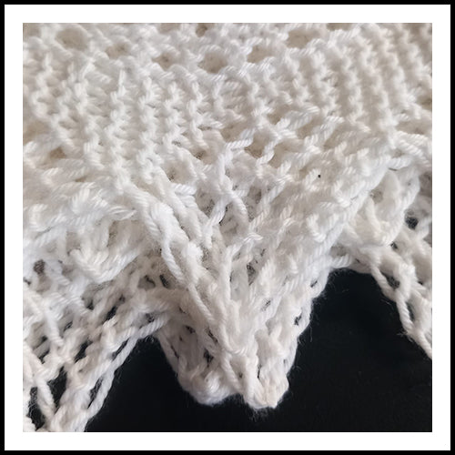 Childrens Handmade Round  Summer White Shawl