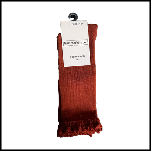 Lace Top Socks - Rust - 1.5-3Y