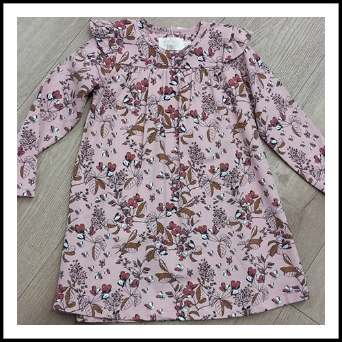 Creamie  Floral Long Sleeve Dress - 4Y