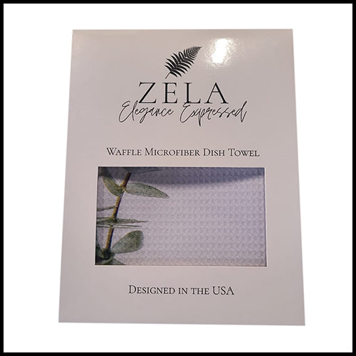 Zela Eucalyptus Vase Waffle Microfiber DishTowel