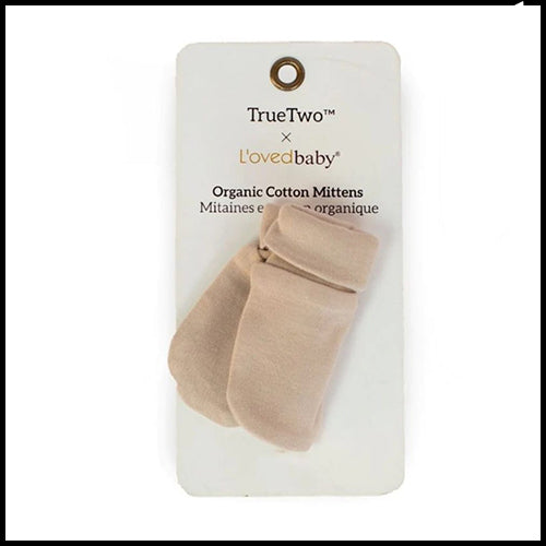 L'Ovedbaby Organic Cotton Scratch Mittens - Oatmeal