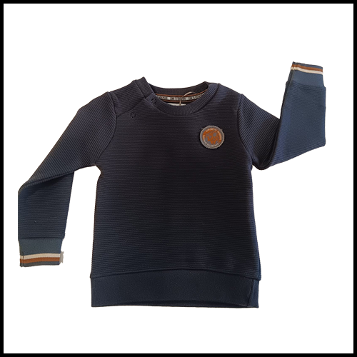 Dirkies Navy Ribbed Sweatshirt Long Sleeve