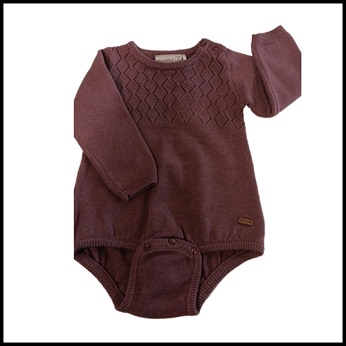 Minymo Mauve Knitt Romper - 6mths