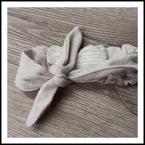 Pointelle Tie Headband - Seashell - 6-12mths