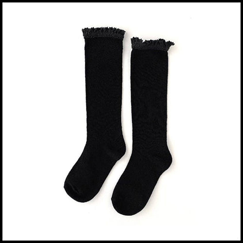 My Little Stocking Black Lace Knee High Socks 4-6Y