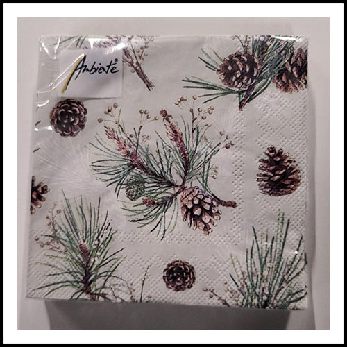 Pine Cones Cocktail Napkins 20pk