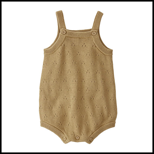 Organic Cotton Eyelet Bubble Romper - 6mths