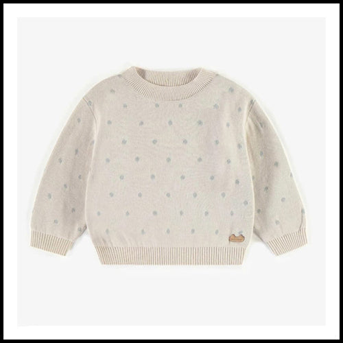 Souris Mini Cream PolkaDot Sweater - 0-3mths