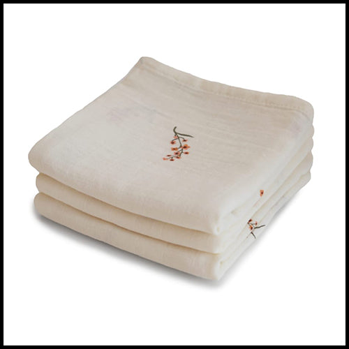 Mushie Muslin Cloth 3pk - Flowers