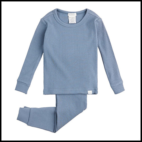 Ribbed Dusty Blue PJ Set 24mth