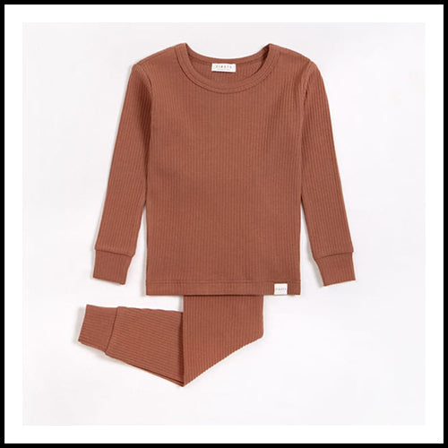 Ribbed PJ Set Clay 7years