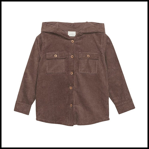 Boys Corduroy Hooded Shirt 5T