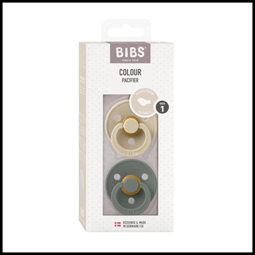BIBS Original Pacifier 2pk Vanilla/Pine 0-6mth