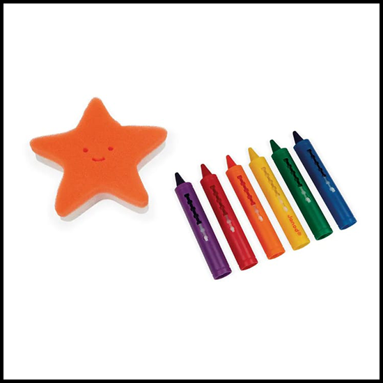 Janod Bath Crayons & Sponge