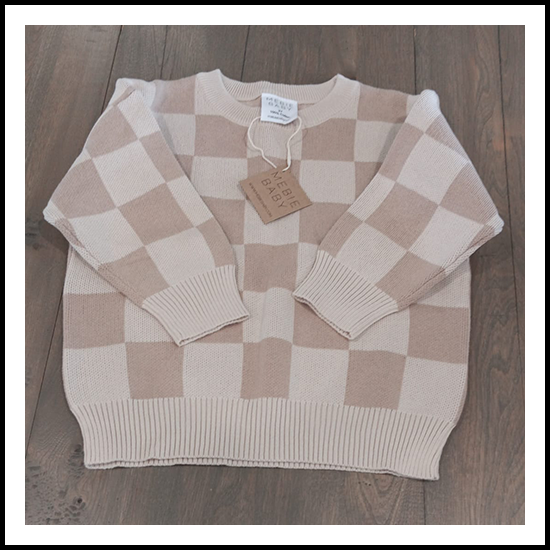 Mebie baby Checkered Knit Sweater 2T