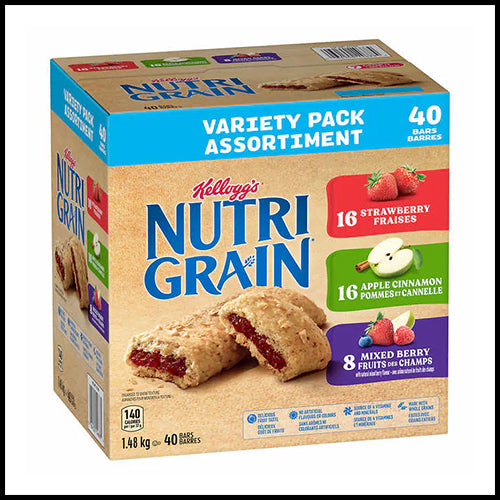 Kellogg's Nutri-Grain Bars Variety Pack 1.48kg x 40ct