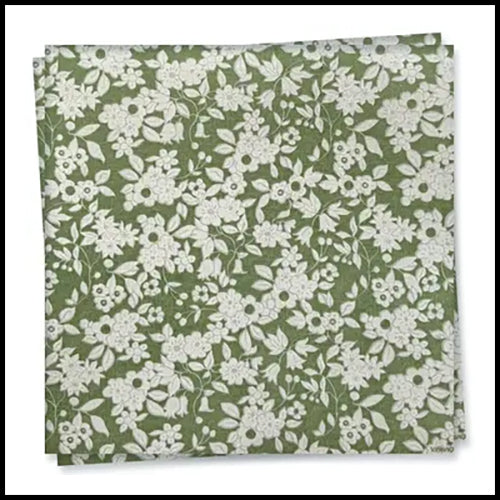 Francoise Paviot Liberty Olive Dinner Napkin 20pk