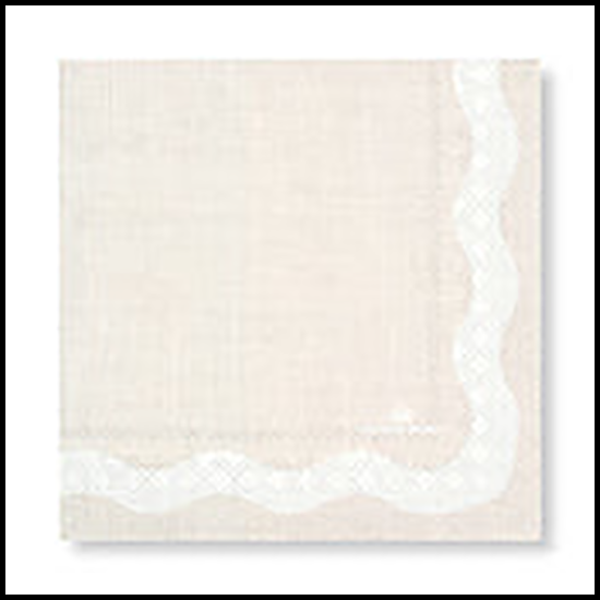 Manor Road Linen Wave Beige Luncheon Napkins 20pk