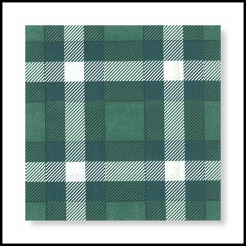 Manor Road Classic Green Plaid Dinner Napkin 20x20cm 20pk