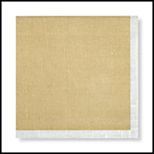 Manor Road Linen Gold Natural Dinner Napkins 20Pk