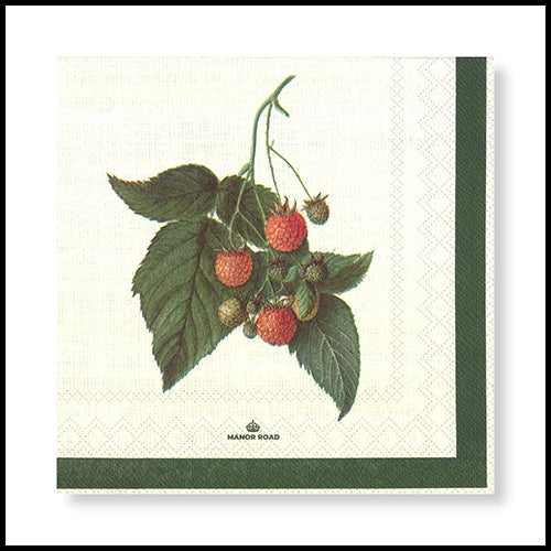 Manor Road Raspberry Harvest Dinner Napkins 20PK