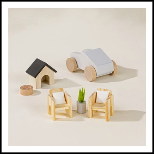 Coco Village Wooden Doll House Outdoor Furniture & Accessories (8 pcs)