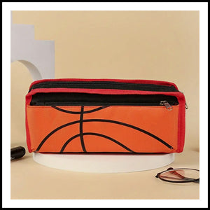 Oxford Cloth Soft Zipper Pencil Case - Basketball