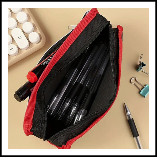 Oxford Cloth Soft Zipper Pencil Case - Baseball