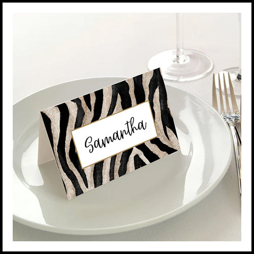 Manor Road Zebra Place Cards 45PK