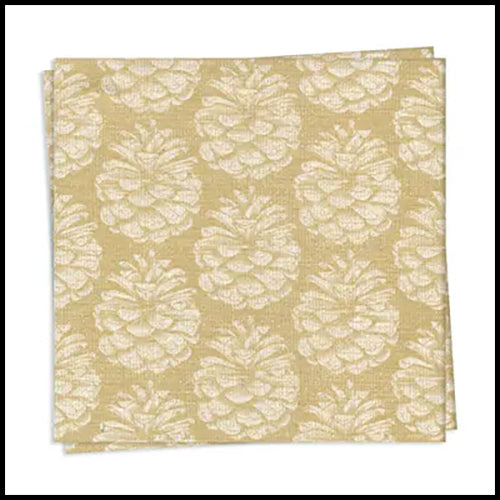 Francoise Paviot Pinecone Gold Dinner Napkin 20pk