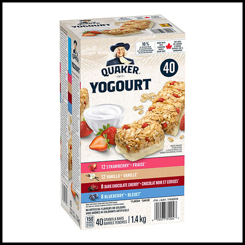 Quaker Yogurt Granola Bars Variety Pack 1.4kg x 40ct